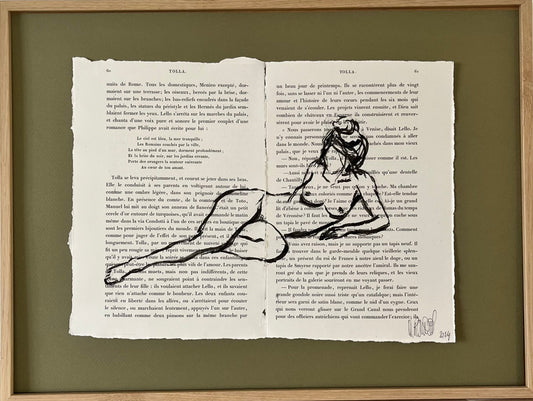 Encre de chine sur page de "Tolla"